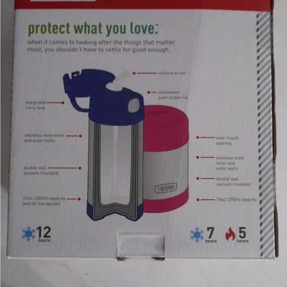 Thermos Pink Vacuum Insulated Food Storage & Hot-Cold beverages Set - Picture 2 of 2